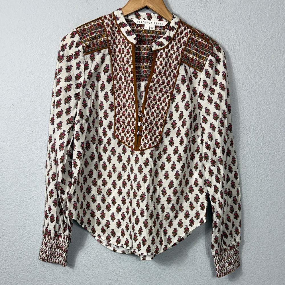 Veronica Beard‎ Alivia Floral Poplin Blouse